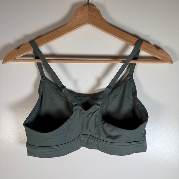 Aerie OFFLINE The Hugger Crackle Sports Bra Medium Green Racerback Active - Picture 3 of 11